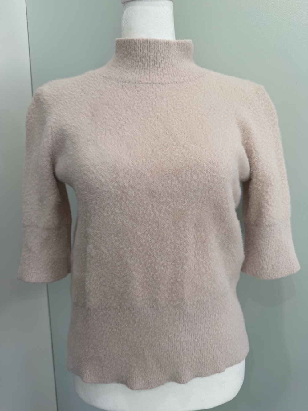 Bailey/44 Revolve Eyelash Fuzzy Mock Neck Sweater Top Size Small Blush
